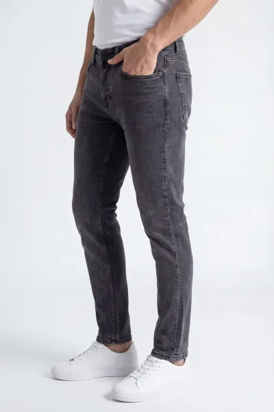 Antrasit Skinny Fit Likralı Erkek Kot Pantolon 431075
