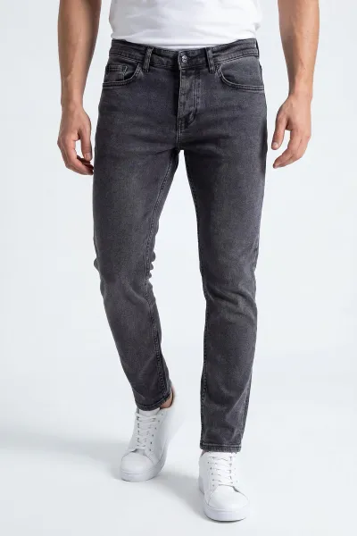 Antrasit Skinny Fit Likralı Erkek Kot Pantolon 431075