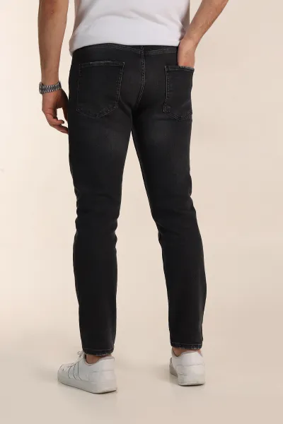 Antrasit Skinny Fit Yıkamalı Taşlama Detaylı Erkek Kot Pantolon 354427