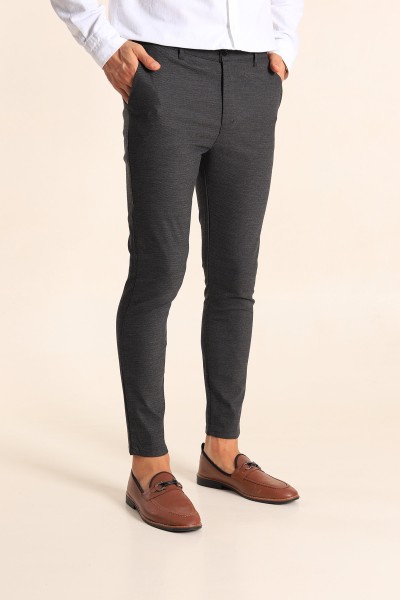 Antrasit Slim Fit Desenli Erkek Pantolon 213132