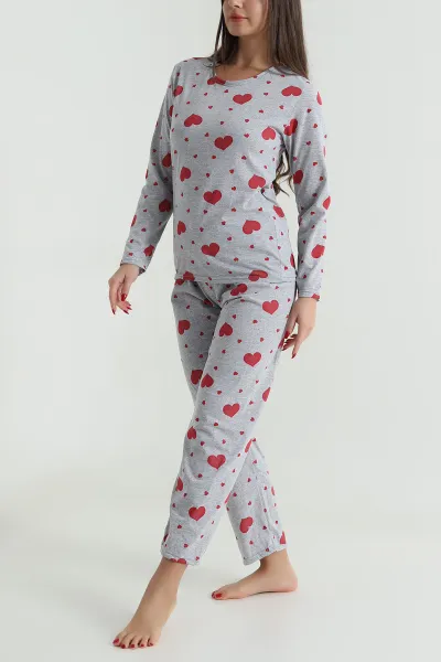 Antrasit Süprem Uzun Kol Kadın Pijama Takımı 493632
