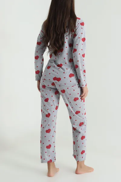 Antrasit Süprem Uzun Kol Kadın Pijama Takımı 493632