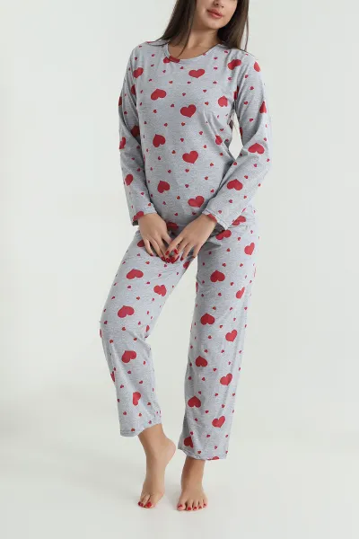 Antrasit Süprem Uzun Kol Kadın Pijama Takımı 493632