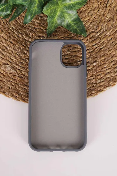Antrasit TeknoCase İPhone 11 Uyumlu Nelly Diamond Serisi Taşlı Lens Hediyeli Sert Silikon Telefon Kılıfı 480919