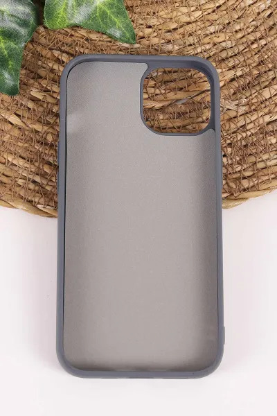 Antrasit TeknoCase İPhone 13 Uyumlu Mirror Diamond Case Serisi Aynalı Sert Silikon Telefon Kılıfı 458478