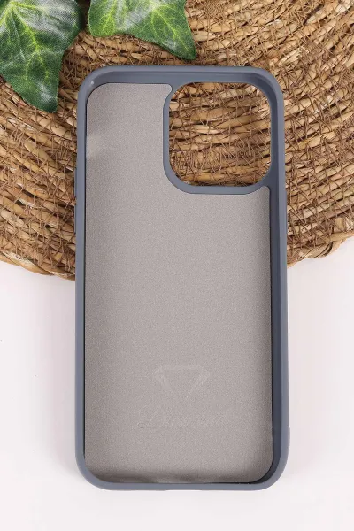 Antrasit TeknoCase İPhone 14 Pro Max Uyumlu Ella Diamond Case Serisi Lens Hediyeli Sert Silikon Telefon Kılıfı 457739