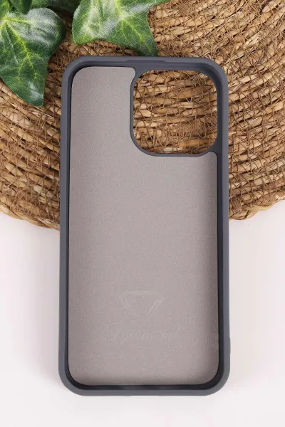 Antrasit TeknoCase İPhone 15 Pro Max Uyumlu Ella Diamond Case Serisi Lens Hediyeli Sert Silikon Telefon Kılıfı 457762
