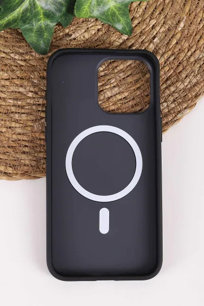 Antrasit TeknoCase İPhone 15 Pro Max Uyumlu Vincent Case Serisi Sert Silikon Telefon Kılıfı 457890