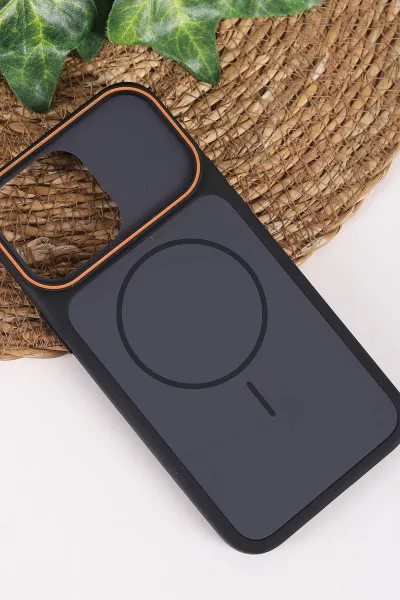 Antrasit TeknoCase İPhone 15 Pro Max Uyumlu Vincent Case Serisi Sert Silikon Telefon Kılıfı 457890