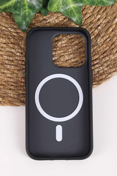 Antrasit TeknoCase İPhone 15 Pro Uyumlu Vincent Case Serisi Sert Silikon Telefon Kılıfı 457885