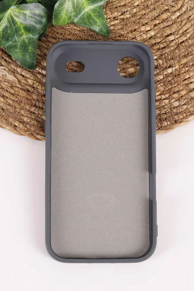 Antrasit TeknoCase İPhone 17 Air Uyumlu Ella Diamond Case Serisi Lens Hediyeli Sert Silikon Telefon Kılıfı 457838