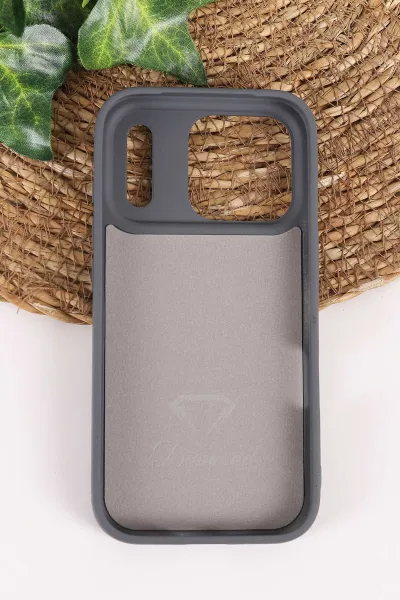 Antrasit TeknoCase İPhone 17 Pro Uyumlu Ella Diamond Case Serisi Lens Hediyeli Sert Silikon Telefon Kılıfı 457829