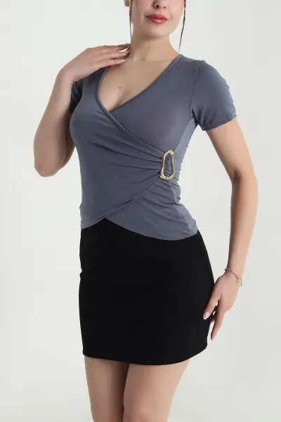 Antrasit Tokalı Sandy Kadın Bluz 476972
