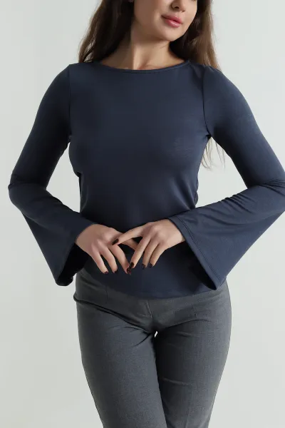 Antrasit Yanı Pileli Oysho Kadın Bluz 497566