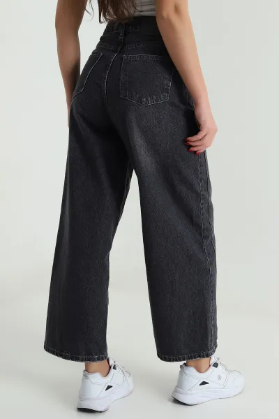 Antrasit Yeni Sezon Baggy Kadın Kot Pantolon 496088
