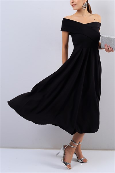 Askı Detay Siyah Bayan Elbise 16970B