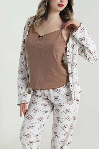 Atletli Düğmeli Berlin Kadın Pijama Takımı 494681
