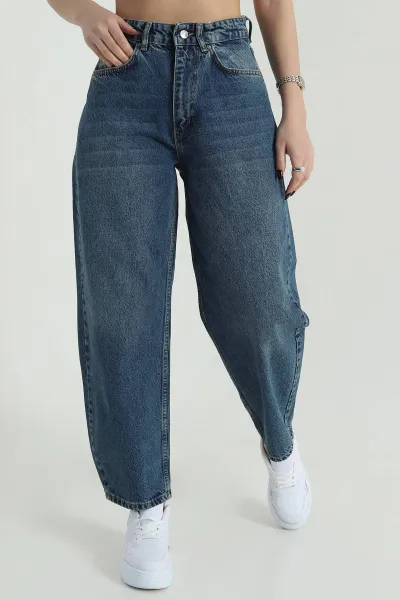 Baggy Fit Barrel Kadın Kot Pantolon 423741