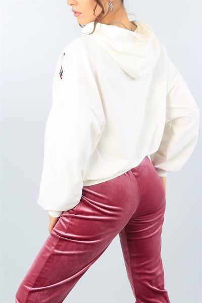 Baskı Detay Likralı Bayan Sweat 40924