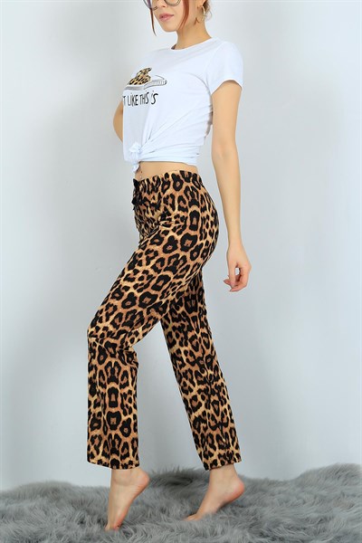 Baskılı Beyaz Bayan Pijama Takımı 24310B