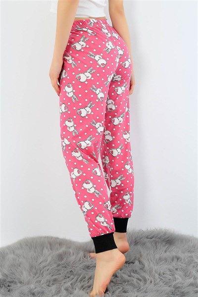 Baskılı Likralı Bayan Pijama Altı 32407