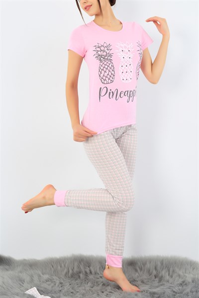 Baskılı Likralı Bayan Pijama Takımı 36620