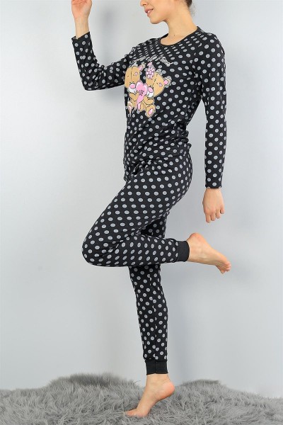 Baskılı Likralı Bayan Pijama Takımı 45779