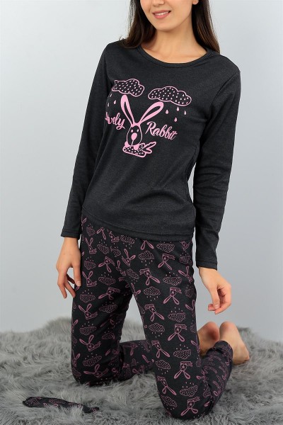 Baskılı Likralı Bayan Pijama Takımı 45789