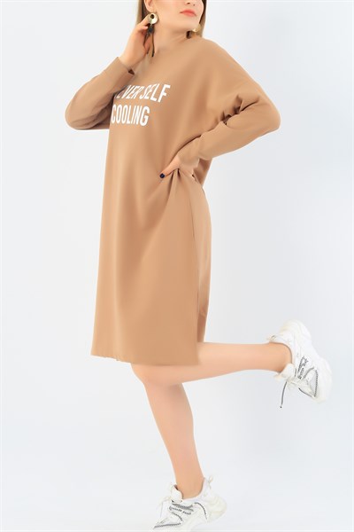 Baskılı Likralı Bisküvi Tunik 37671