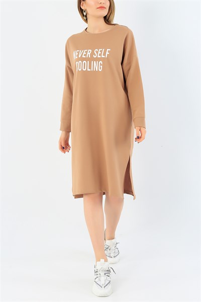 Baskılı Likralı Bisküvi Tunik 37671