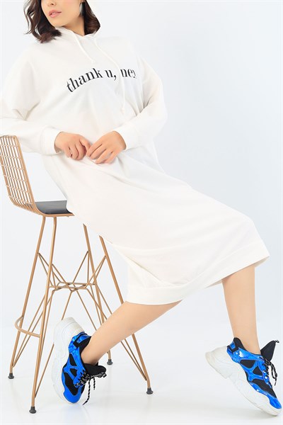Baskılı Likralı Krem Tunik 37782