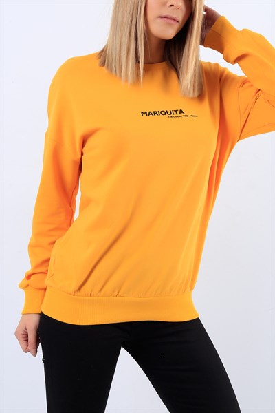 Baskılı Sarı Bayan Sweat 20631B