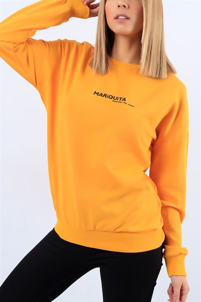 Baskılı Sarı Bayan Sweat 20631B