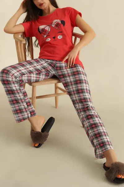 Baskılı Süprem Kumaş Pijama Takımı 265320