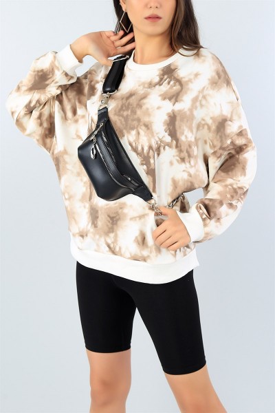 Batik Desenli Likralı Bayan Sweat 43691