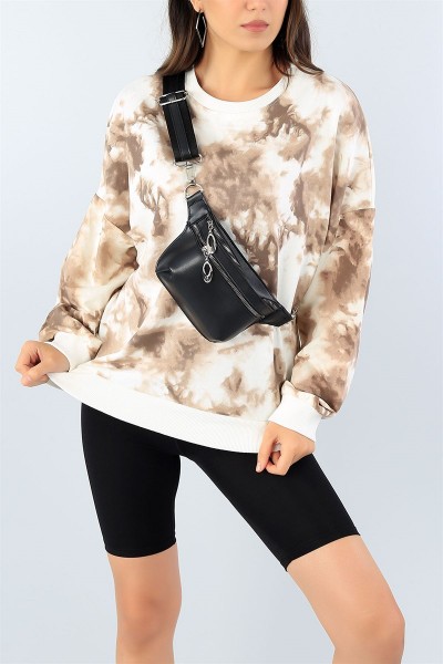 Batik Desenli Likralı Bayan Sweat 43691