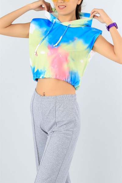 Batik Desenli Vatkalı Bayan Sweat 45674