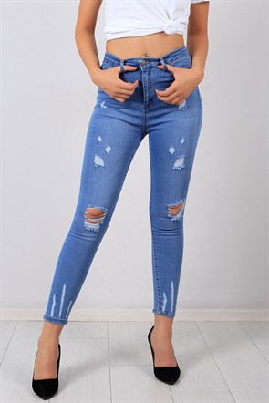 Bayan Likralı Kot Pantolon  8452B