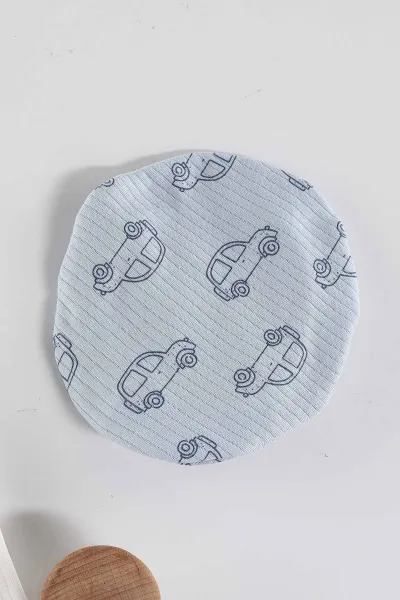 Bebe Mavisi (0-3 Ay) Araba Baskılı  Raporlu Patikli Erkek Bebek 3'lü Zıbın Takım 453745