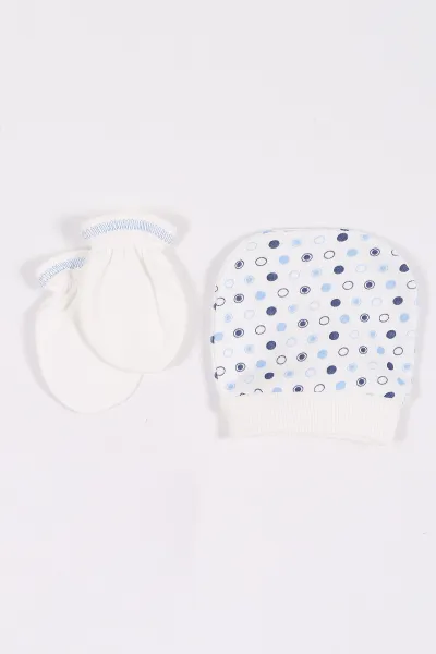 Bebe Mavisi (0-3 Ay) Araba Nakışlı 5'li Erkek Bebe Zıbın Seti 288772