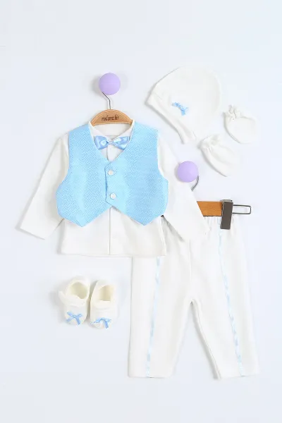 bebe-mavisi-0-3-ay-desenli-papyonlu-erkek-bebek-mevlut-takim-298031
