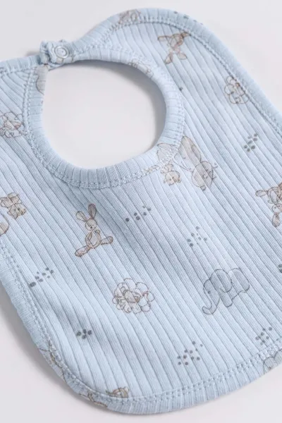 Bebe Mavisi (0-3 Ay) Fil Baskılı Raporlu Battaniyeli Erkek Bebek 5'li Set 487181