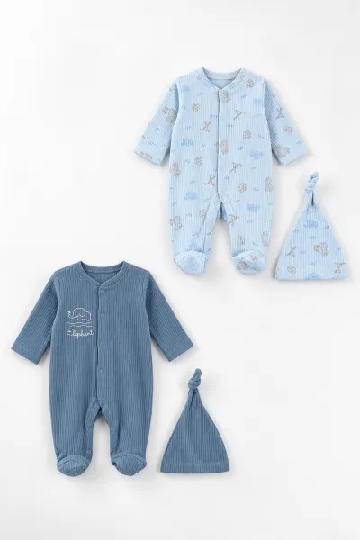 bebe-mavisi-0-3-ay-fil-baskili-raporlu-ve-patikli-2li-erkek-bebek-tulum-486918