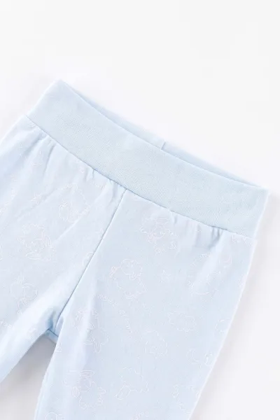 Bebe Mavisi (0-3 Ay) Peluş Kuzu Nakışlı Patikli Yeni Doğan Bebek 3'lü Zıbın Takım 477185