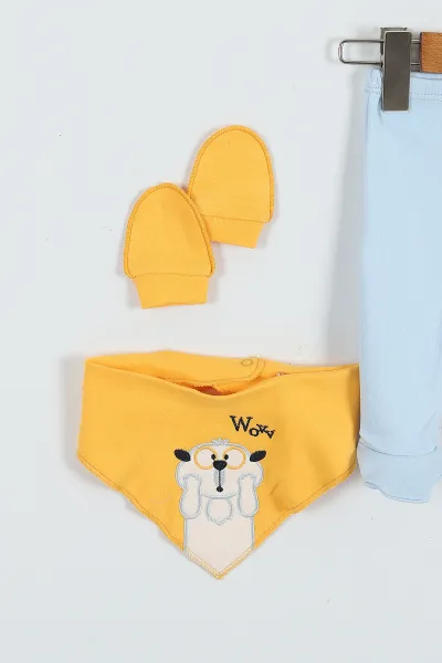 Bebe Mavisi (0-3 Ay) Rakun Nakışlı Erkek Bebe Takım 289088