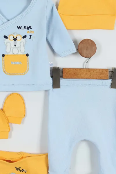 Bebe Mavisi (0-3 Ay) Rakun Nakışlı Erkek Bebe Takım 289088