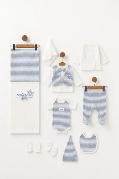 bebe-mavisi-0-3-ay-raporlu-cizgili-nakisli-10lu-bebek-zibin-seti-475463