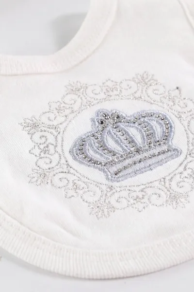 Bebe Mavisi (0-3 Ay) Taç Model Taşlı Yeni Doğan 5'li Bebek Zıbın Seti 475358