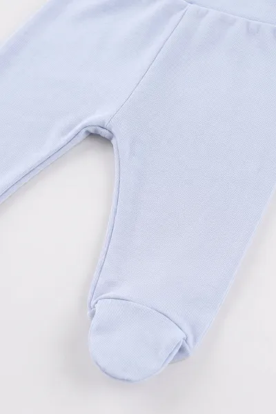 Bebe Mavisi (0-3 Ay)Woo Hoo Kaykay  Nakışlı  Patikli 5'li Erkek Bebek Takım 479307