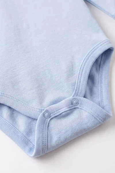 Bebe Mavisi (0-3 Yaş) Düz Uzun Kol Bebek &Çocuk Çıtçıtlı Badi 482356